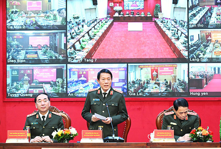 Minister Luong Tam Quang at the conference. Photo: Ministry of Public Security