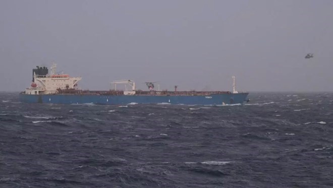 Oil tanker departing from Russia intercepted by French Navy in the Mediterranean. Photo: French Army