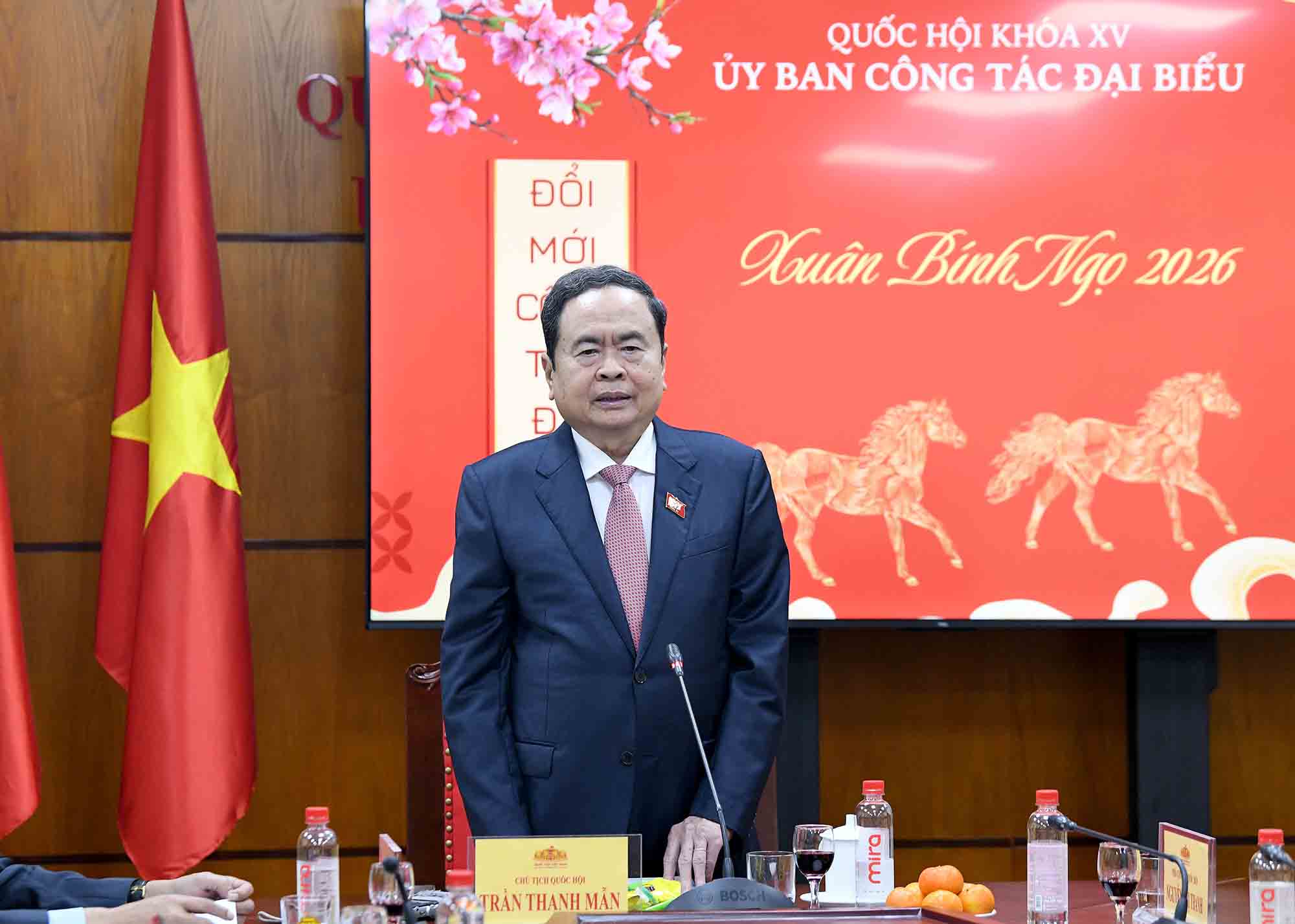 Politburo Member, National Assembly Chairman Tran Thanh Man requested to proactively prepare carefully plans and scenarios related to personnel work at the first session. Photo: Lam Hien