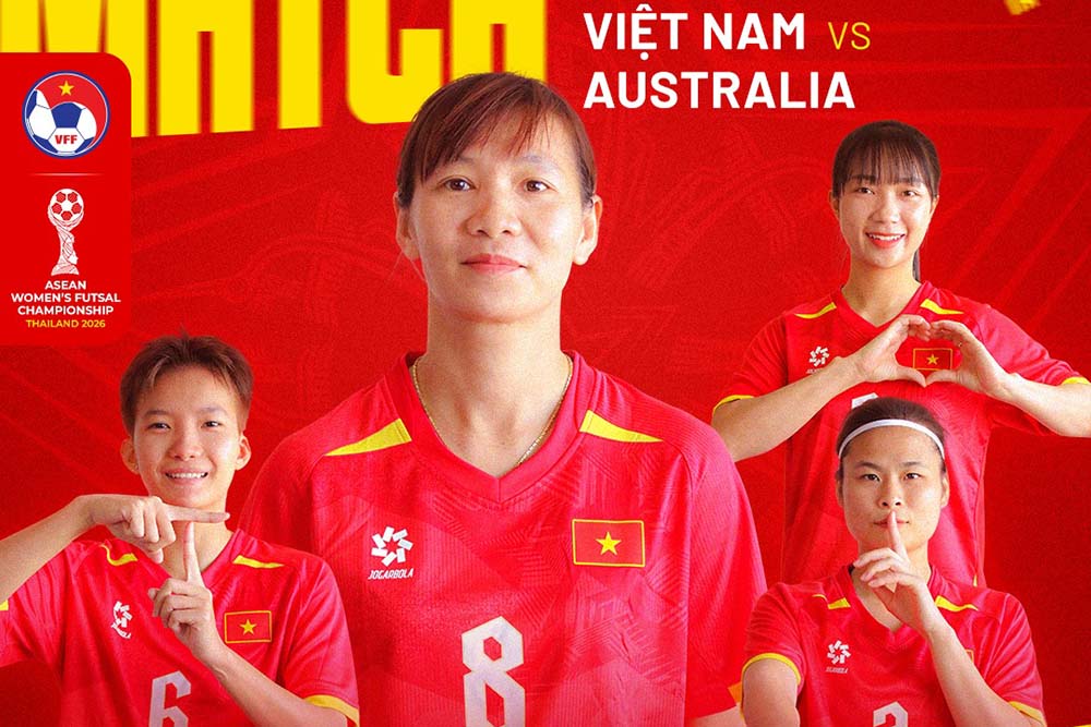 Vietnam women's futsal team takes the field at the 2026 Southeast Asian Championship. Photo: VFF