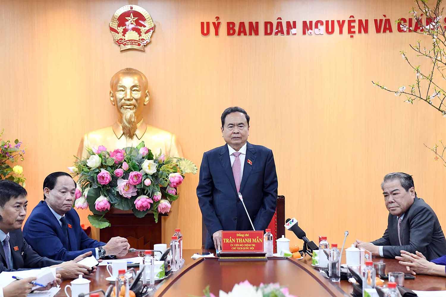 Politburo member, National Assembly Chairman Tran Thanh Man requested to strengthen the management of complaints and denunciations by digital transformation and application of artificial intelligence (AI). Photo: Lam Hien