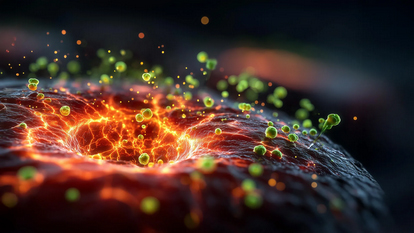 Scientists at the University of Waterloo (Canada) are experimenting with using bacteria to "eat" cancer cells from inside out. Photo: AI