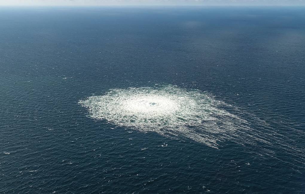 Rò rỉ khí đốt trên biển Baltic sau vụ nổ Nord Stream, tháng 9.2022. Ảnh: Xinhua