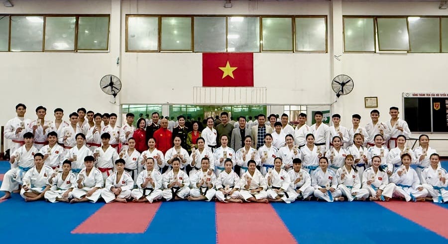 Vietnamese karate team training at the beginning of the new year 2026. Photo: Hoai Viet