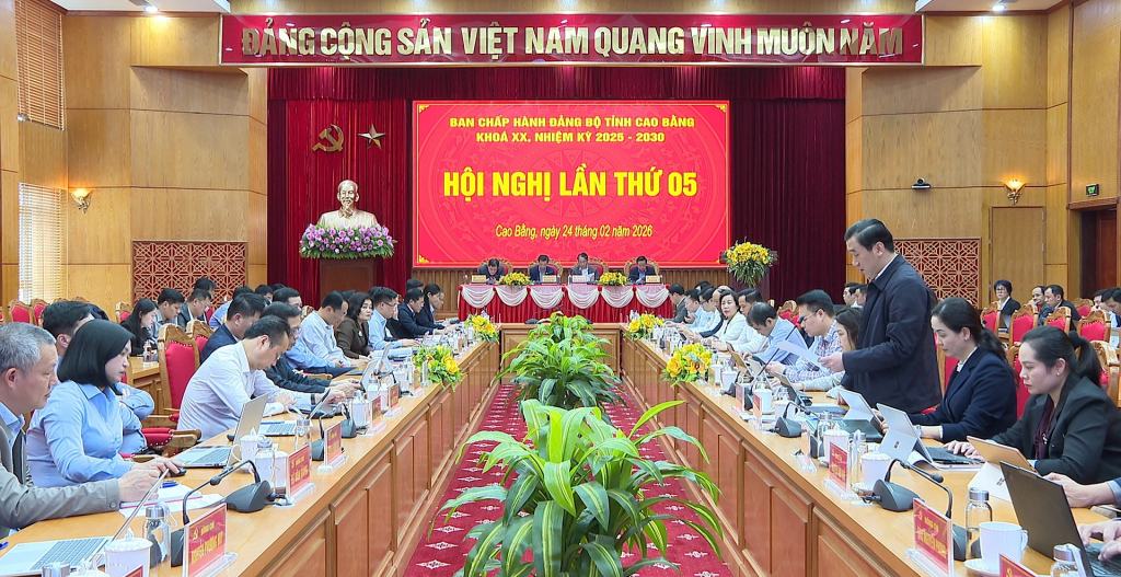 Toàn cảnh hội nghị họp điều chỉnh quy hoạch tỉnh Cao Bằng. Ảnh: La Ngà