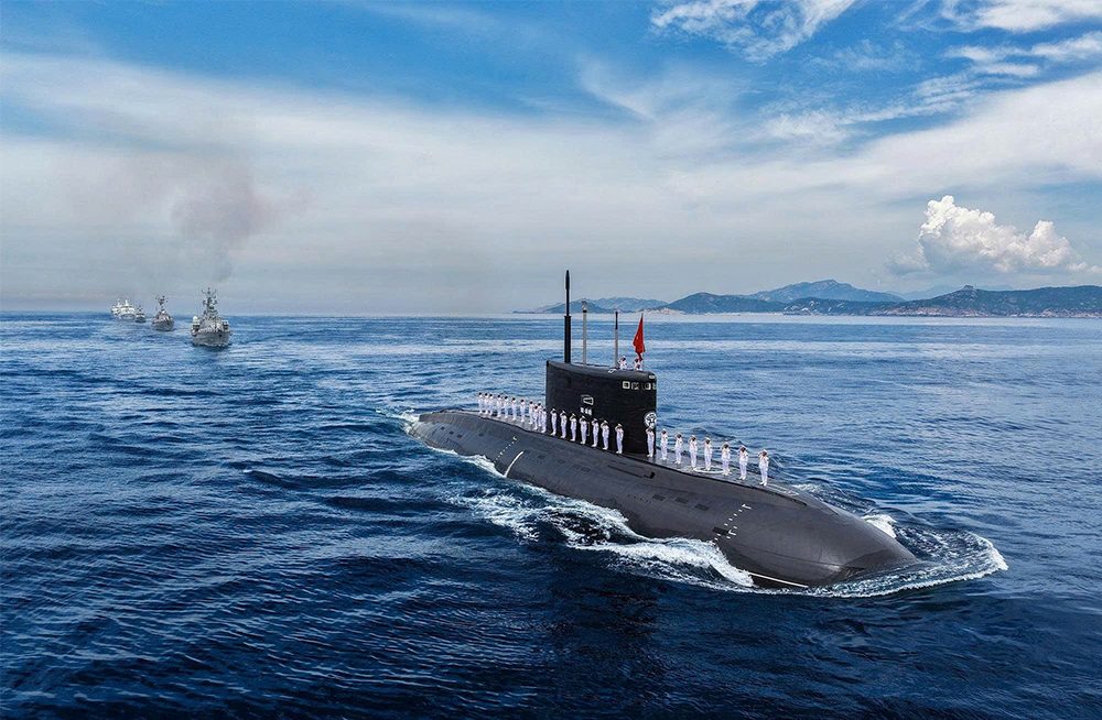 Submarine forces of the Vietnam People's Army Navy participate in a maritime parade at the 80th Anniversary of the August Revolution and National Day September 2, September 2025. Photo: Ministry of National Defense