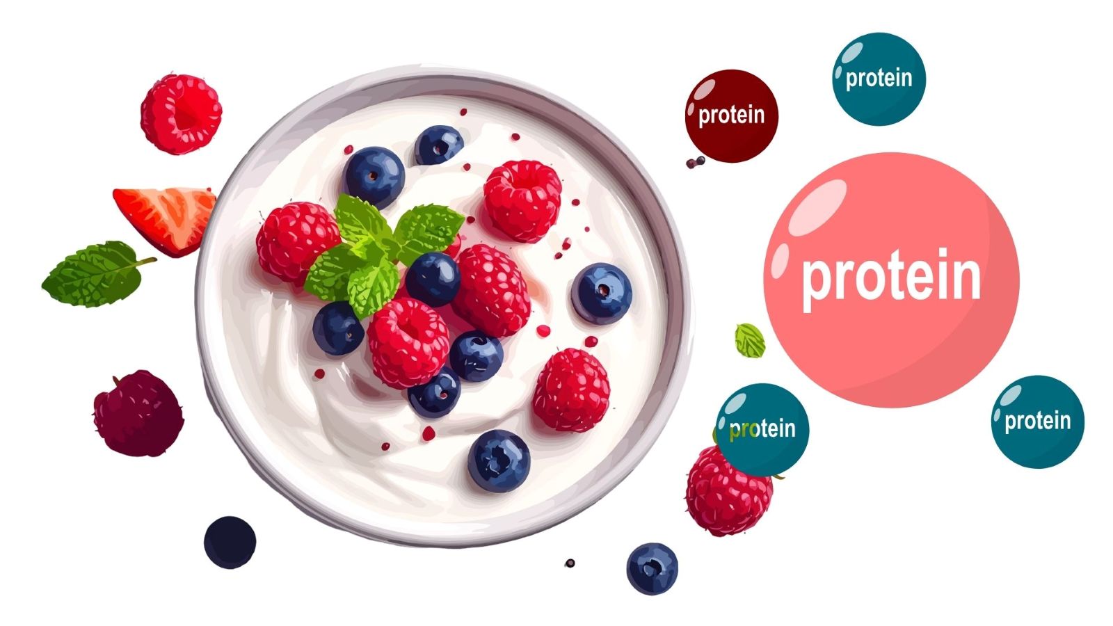 Yogurt with blueberries is a protein-rich snack good for the heart. Graphics: Thanh Thanh