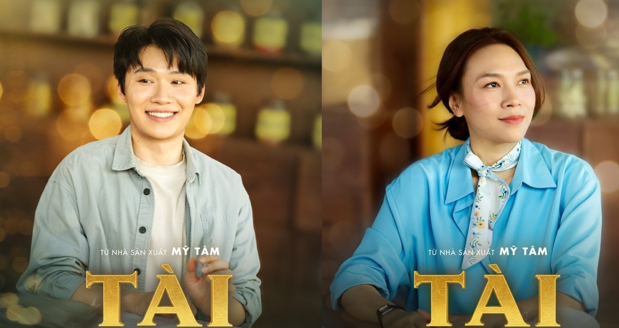 My Tam co-stars with Quang Trung. Photo: Film crew.