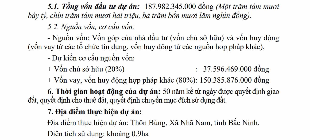 Some information about the General Hospital and Traditional Medicine project that Bac Ninh is looking for investors for. Photo: Van Truong
