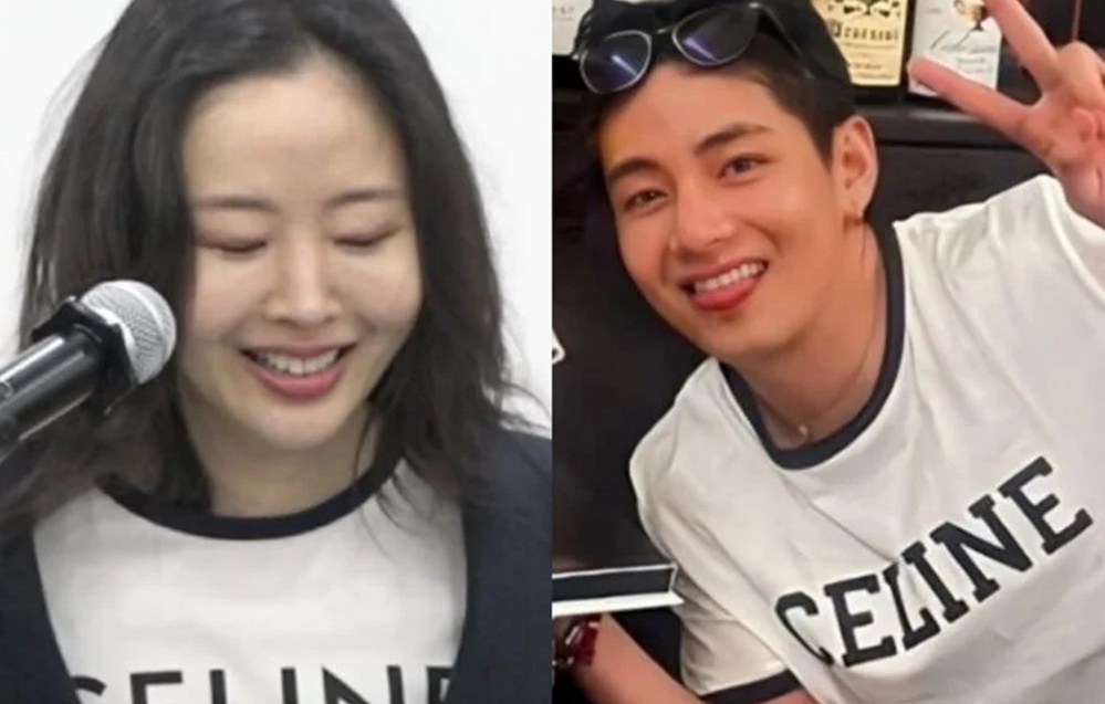 Min Hee Jin and V BTS. Photo: Lotte.