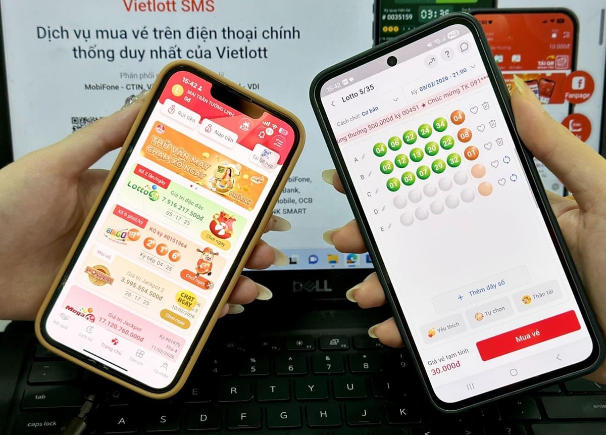Người chơi có thể mua vé trên kênh điện thoại của Vietlott. (Ảnh: DNCC)