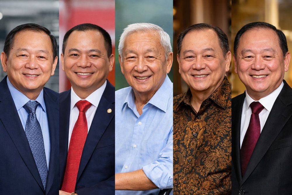 5 richest billionaires in Southeast Asia (from left to right: Prajogo Pangestu, Pham Nhat Vuong, Low Tuck Kwong, R. Budi Hartono and Michael Hartono) according to Forbes updates on February 25, 2026. Graphics: Minh Huy