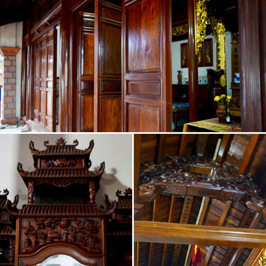 Typical wooden column houses of Thuy Trieu carpentry village. Photo: Mai Dung