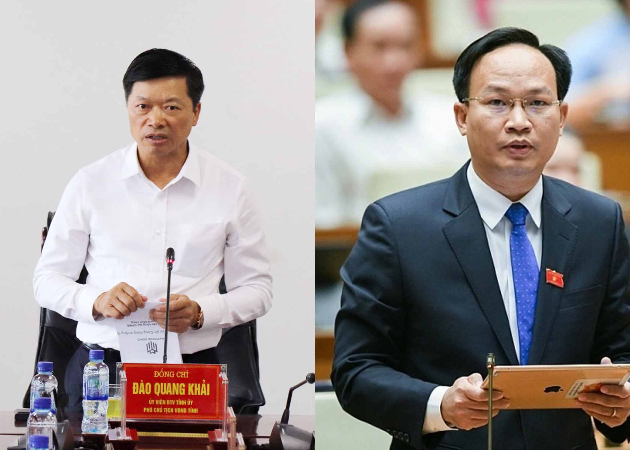 2 Vice Chairmen of Bac Ninh Provincial People's Committee Mr. Dao Quang Khai (left) and Mr. Pham Van Thinh. Photo: PV