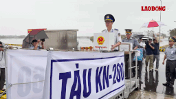 Ships leave the port in Ho Chi Minh City, heading to perform early election duties at sea. Photo: Thanh An