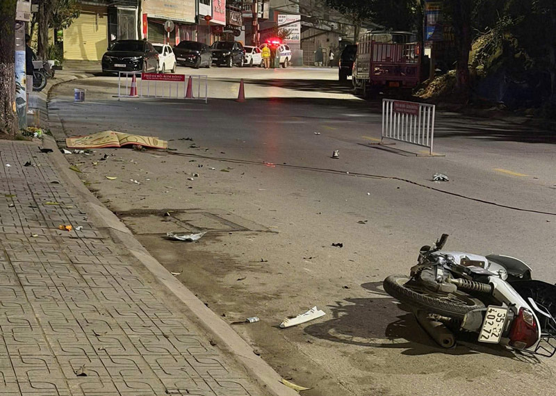 Young man in Cao Bang causes accident and dies at night. Photo: Nguyen Linh