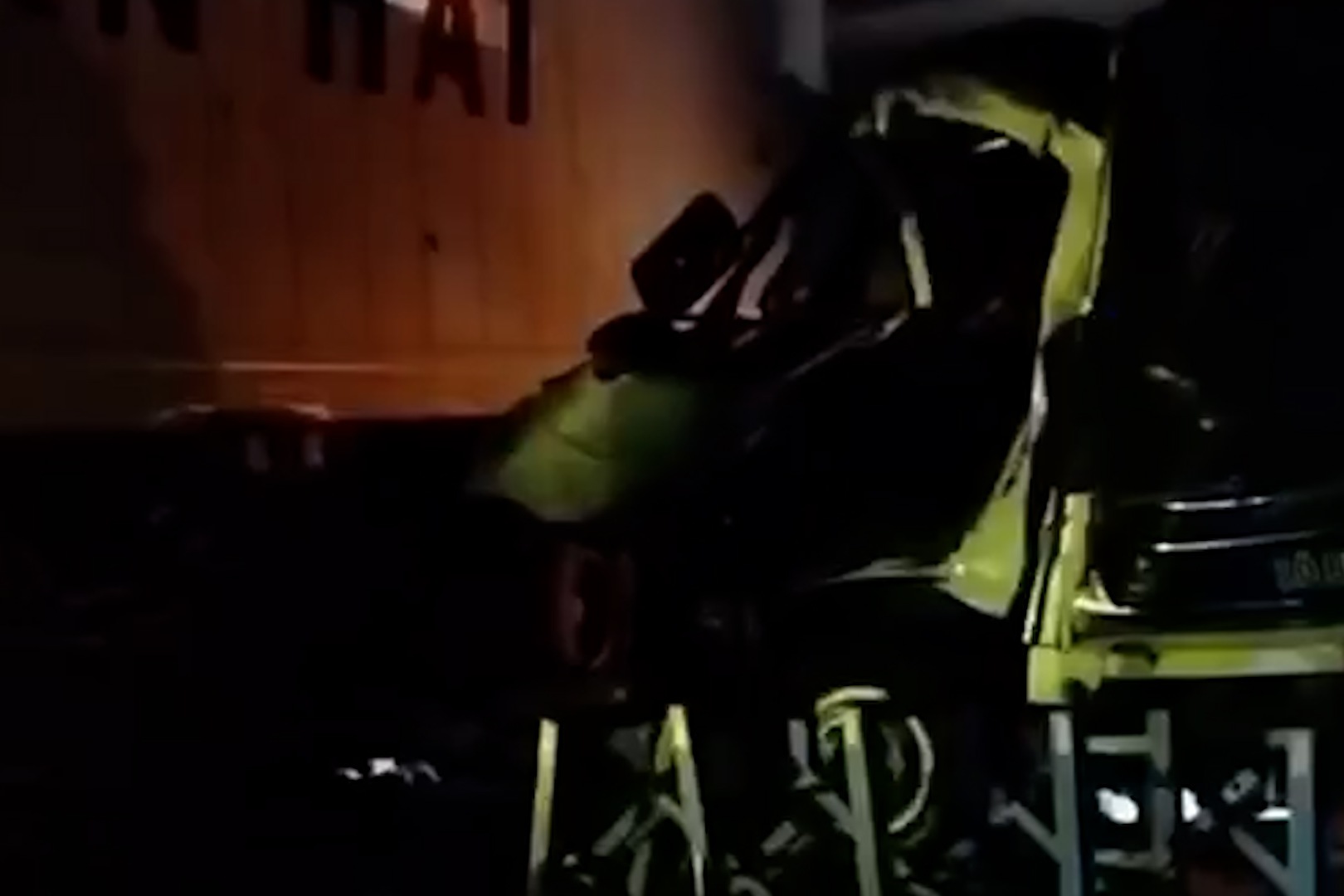 Hiện trường vụ tai nạn trên tuyến Tẻ - Rạch Sỏi. Ảnh: Cắt từ video facebook Phạm Sơn Trưng