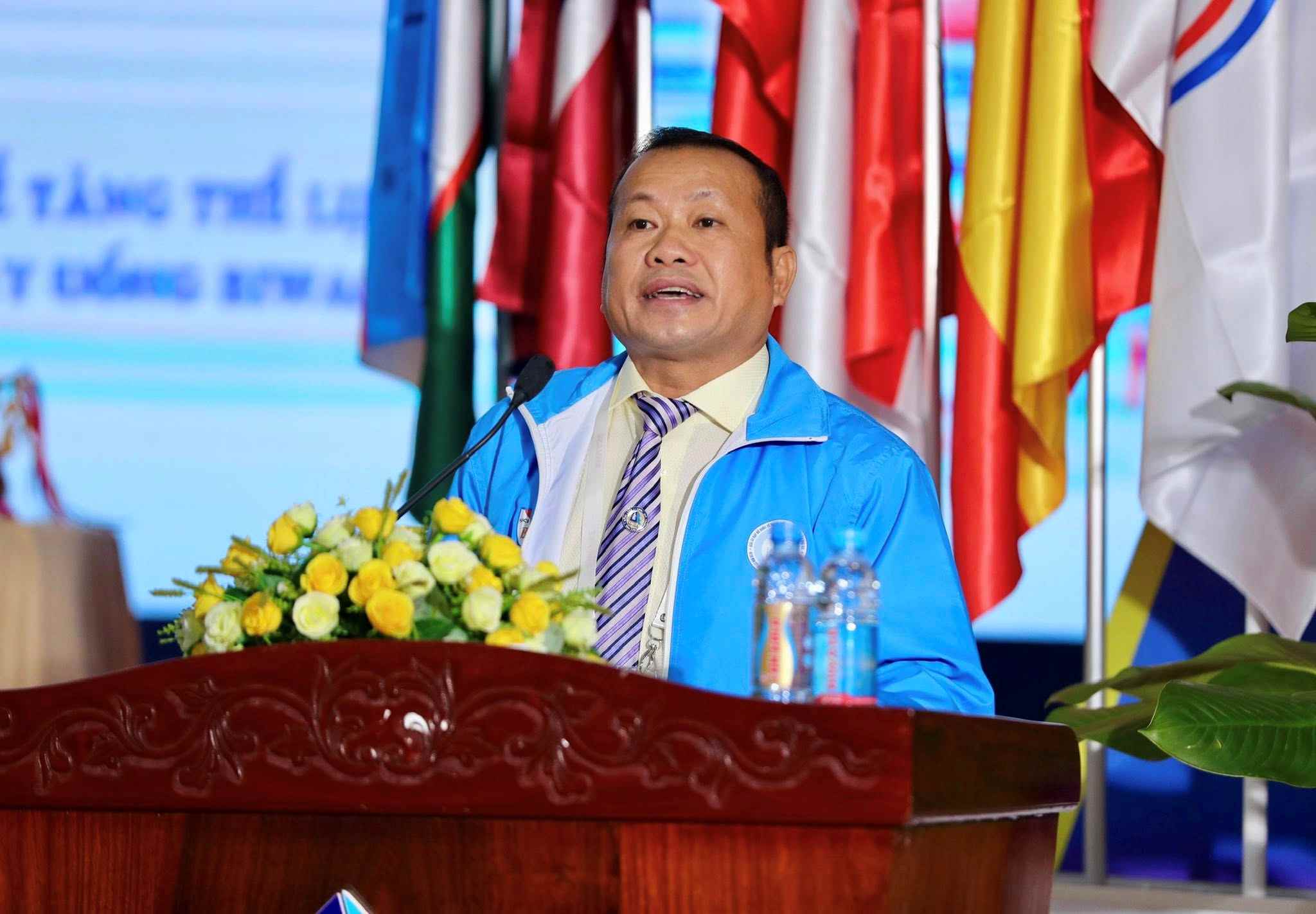 Ông Ngô Văn Lui chia sẻ tại họp báo về mong muốn đưa hình ảnh Việt Nam vươn xa thông qua mỗi chặng đua của Biwase Cup 2026. Ảnh: BTC