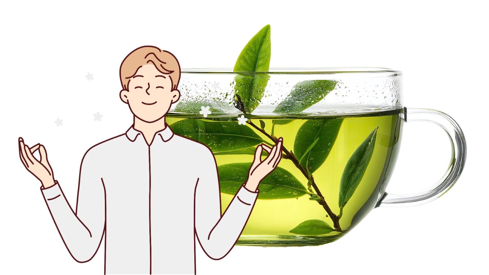 Drinking green tea is good for health. Graphics: Thanh Thanh