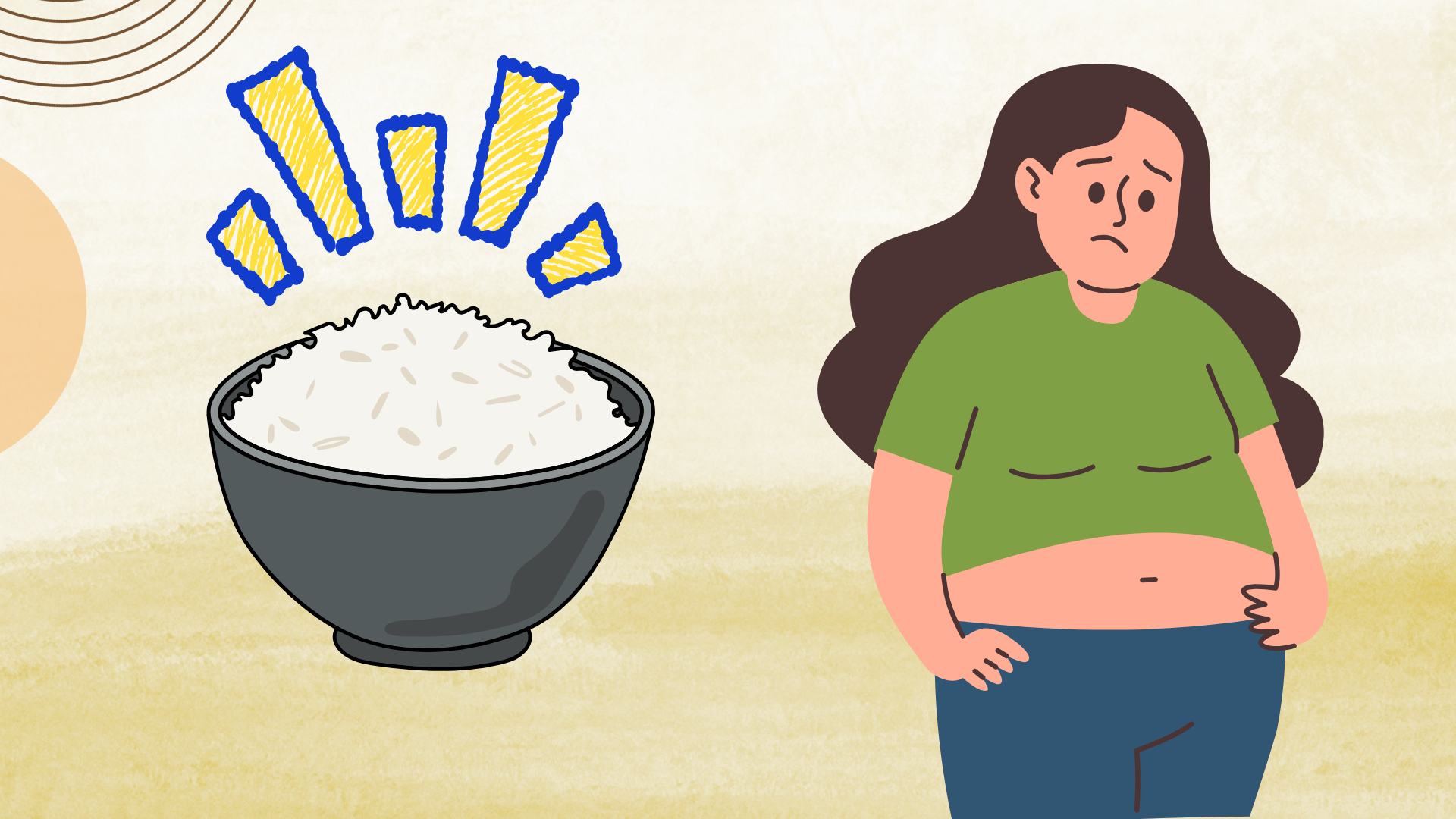 How does high blood sugar in white rice affect belly fat