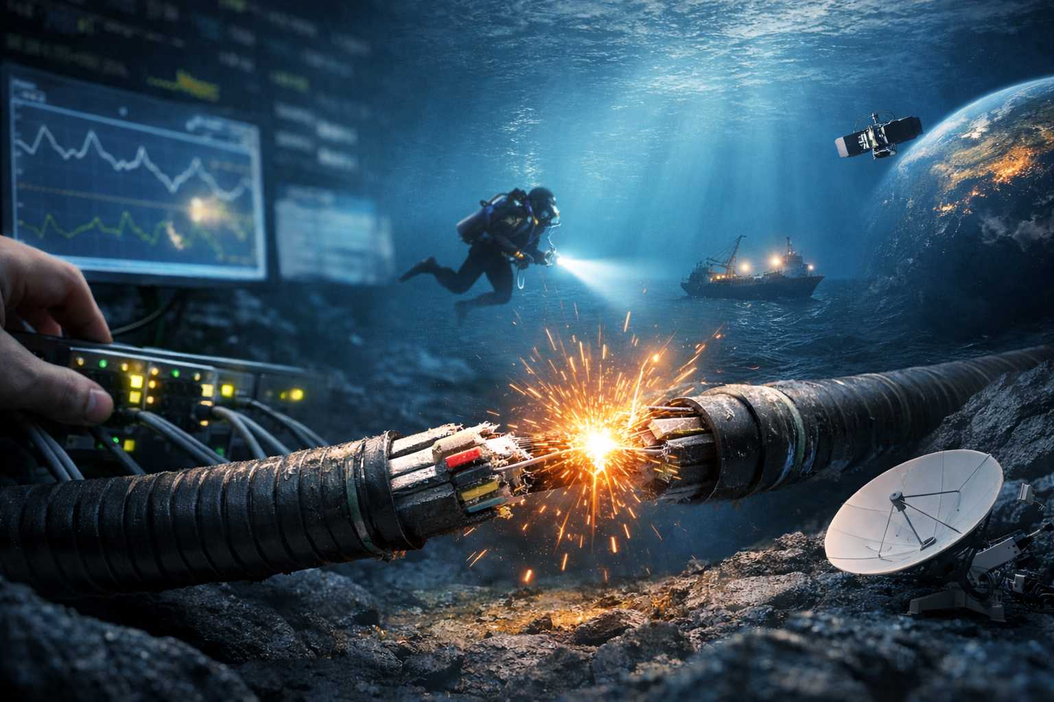 Sự cố lần này làm mất gần 10% tổng dung lượng kết nối Internet quốc tế của Việt Nam. Ảnh minh họa