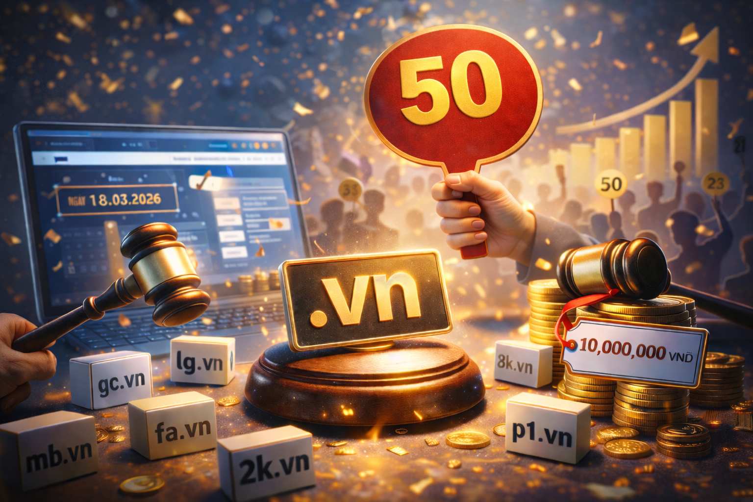 Tên miền “.vn” hai ký tự lần đầu được đấu giá, giá khởi điểm từ 10 triệu đồng