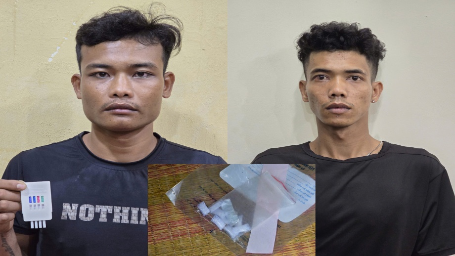 2 subjects prosecuted for the act of illegally possessing drugs. Photo: Van Long