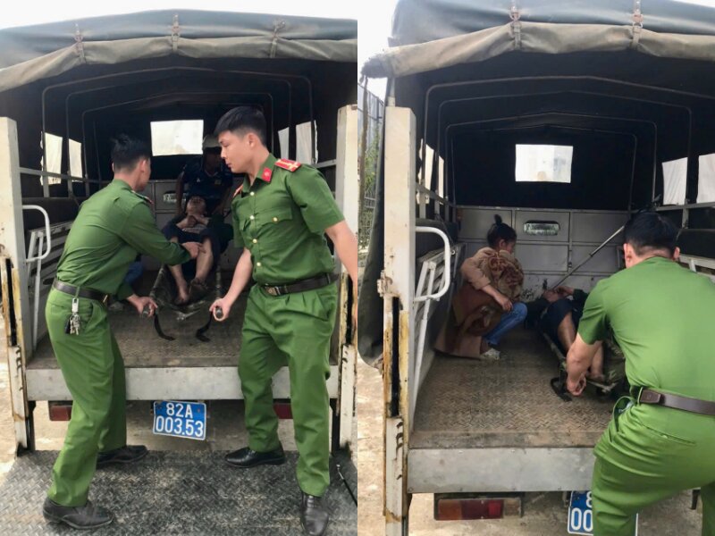 Ngoc Linh Commune Police (Quang Ngai province) use specialized vehicles to take victims to the emergency room. Photo: Ministry of Public Security