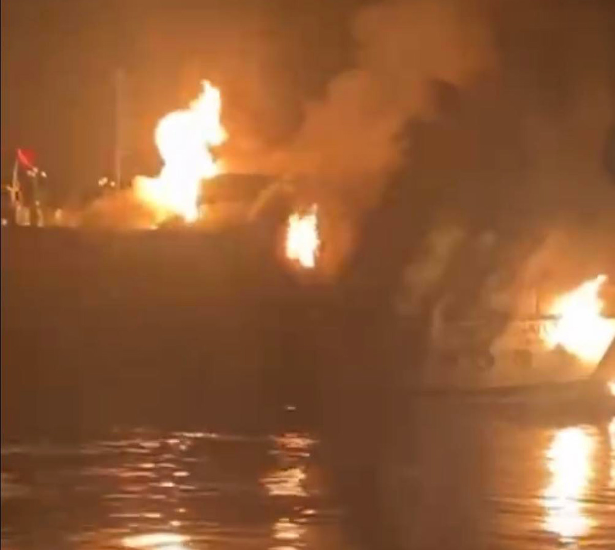 Scene of the tourist boat fire. Photo: Dieu Hoang