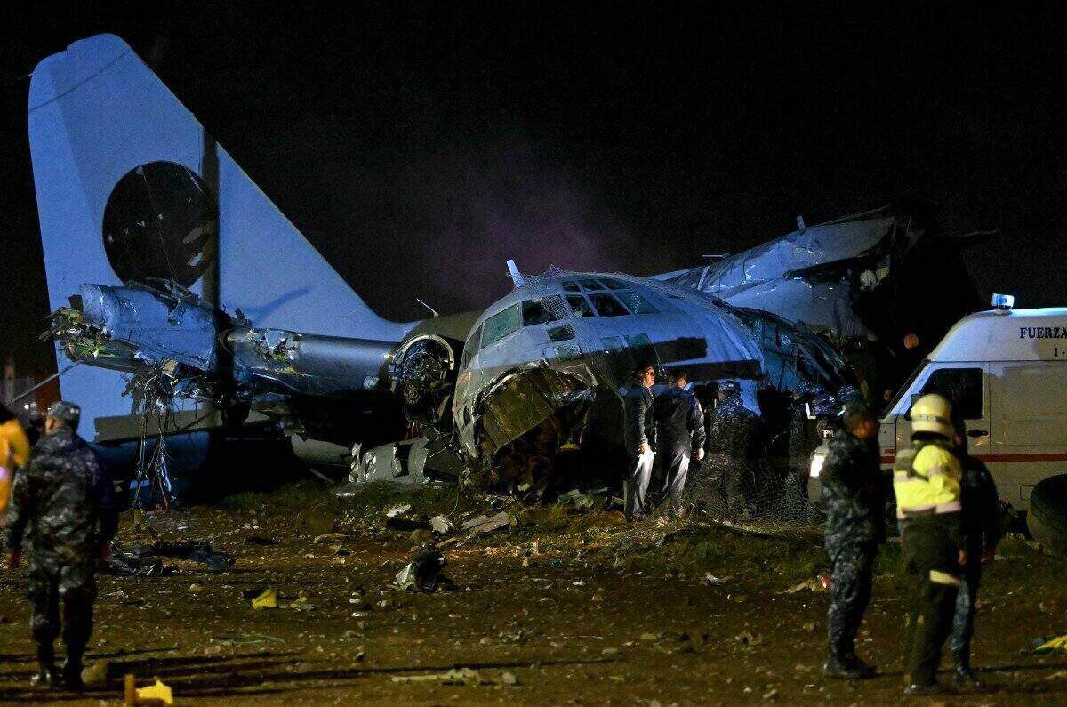 Scene of the plane crash in Bolivia. Photo: AFP