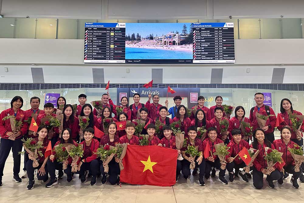 The Vietnamese women's team has arrived in Australia. Photo: VFF