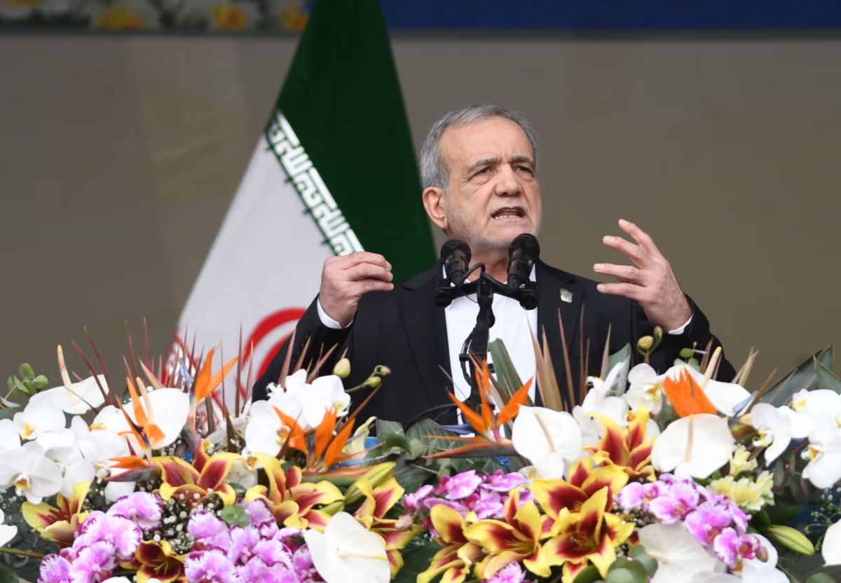 Iranian President Masoud Pezeshkian speaks at the ceremony commemorating the 47th anniversary of the 1979 Islamic Revolution in Tehran, Iran, February 11, 2026. Photo: Xinhua