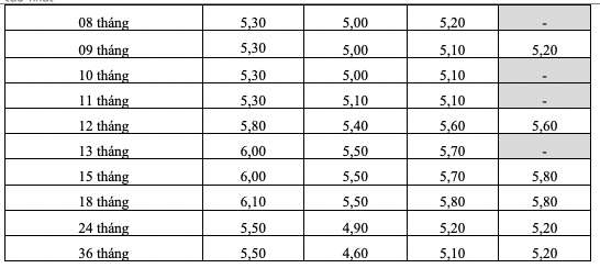 Biểu lãi suất tiết kiệm online của HDBank. Ảnh: HDBank  