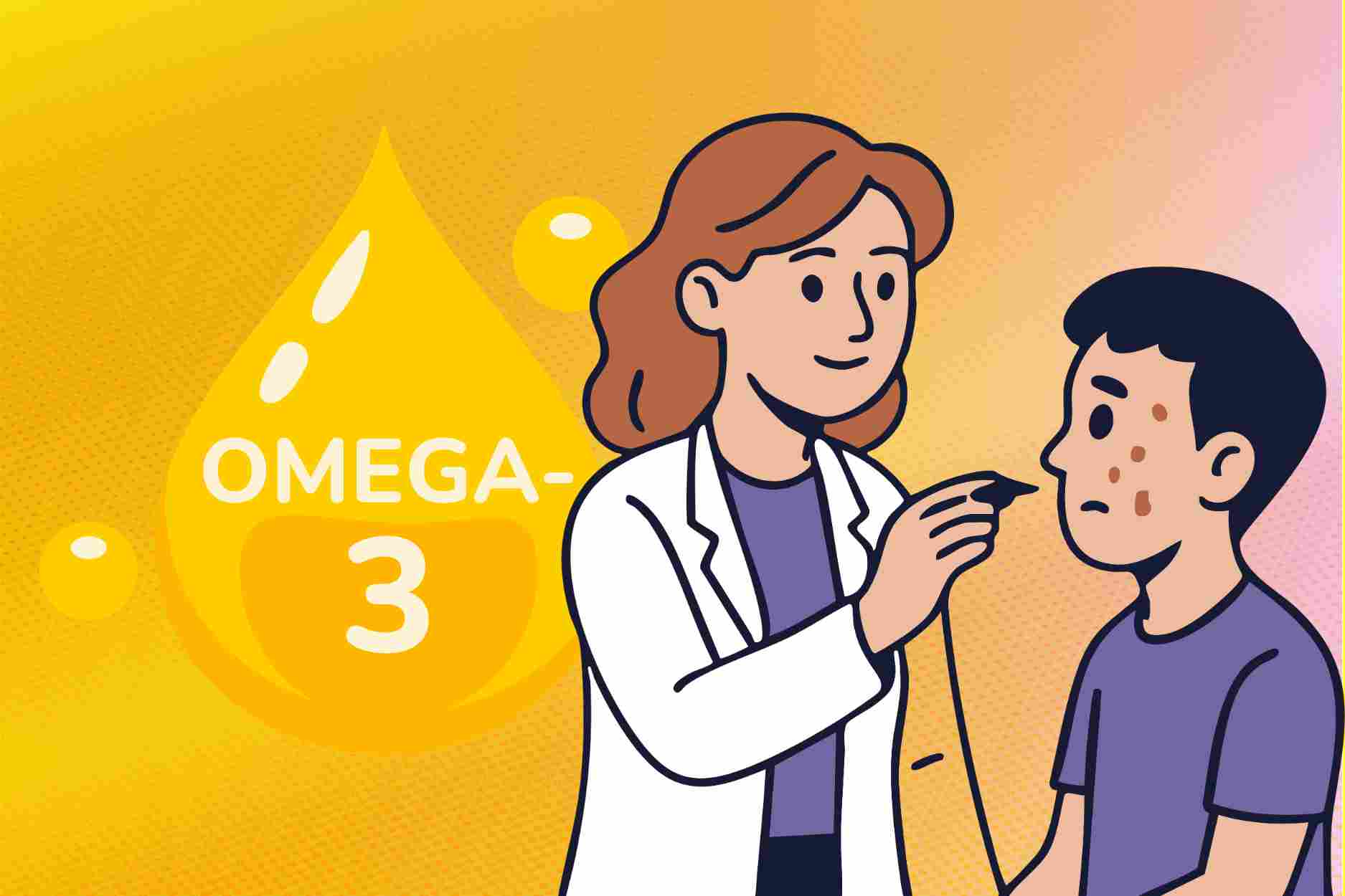 Signs of omega-3 deficiency manifested in the skin