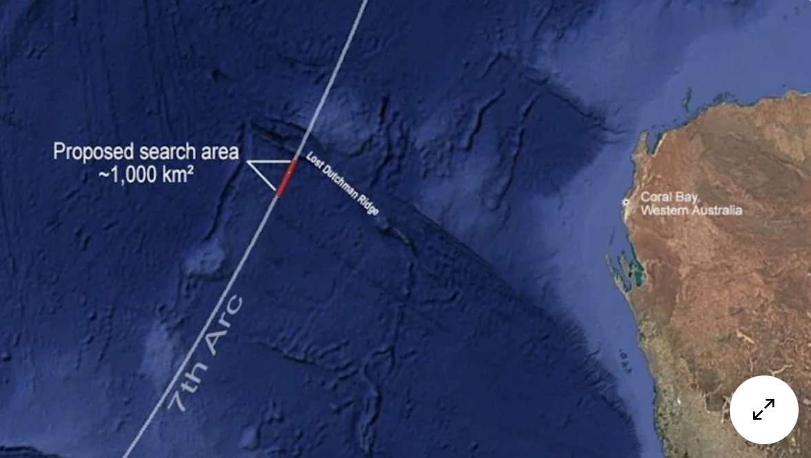 New location suspected MH370 crashed 1,100km east of Coral Bay, Australia. Photo: Randy Rolston