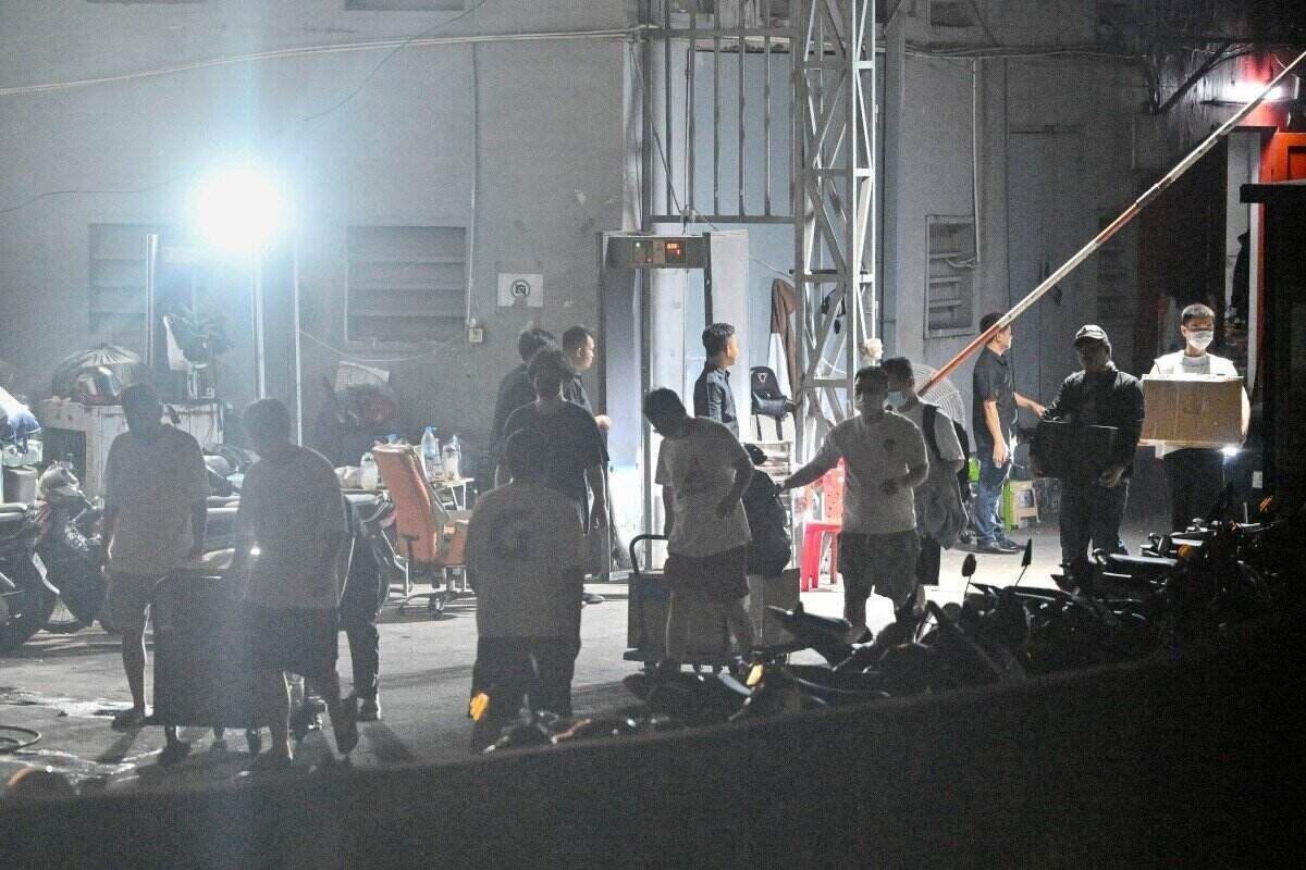 Outside the complex suspected of being a fraud center in Sihanoukville, Cambodia on January 14, 2026. Photo: AFP