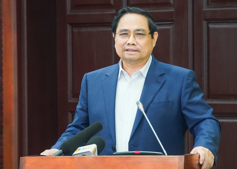 Thủ tướng Phạm Minh Chính phát biểu chỉ đạo. Ảnh: M.Quang