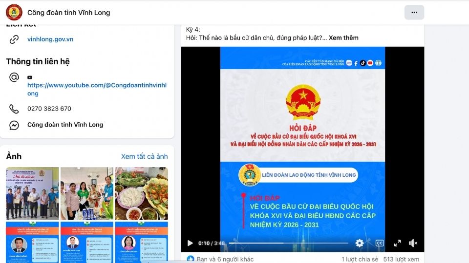 Trade unions apply digital technology to propagate elections through websites, Facebook, Zalo to union members. Photo: Hoang Loc