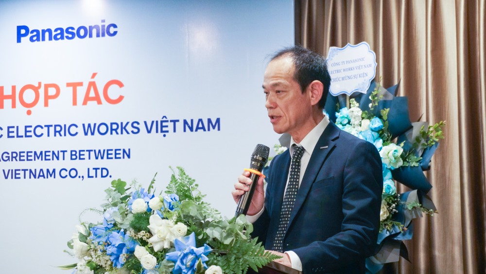 Ông Sakabe Masashi – Tổng giám đốc Công ty Panasonic Electric Works Việt Nam chia sẻ sẵn sàng đồng hành cùng Tập đoàn Everland như một đối tác tân tâm, trách nhiệm và tin cậy. Ảnh: Everland Group