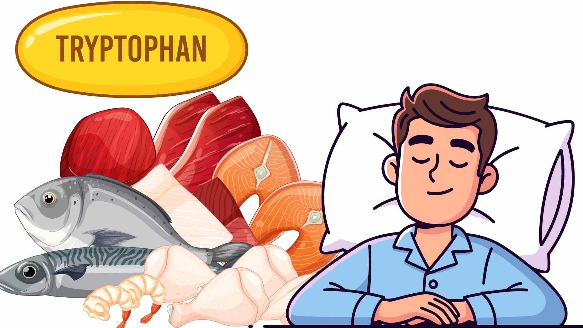 Sleep well, reduce stress with a tryptophan-rich diet. Graphics: Ha May