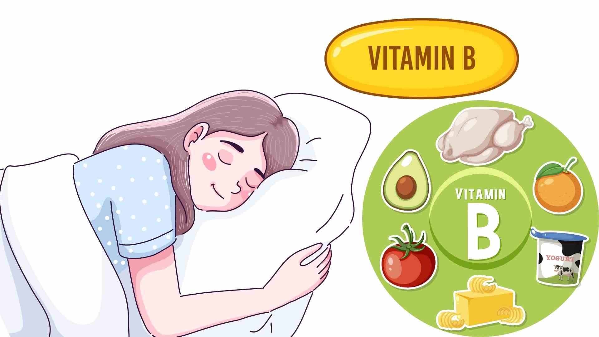 Sleep better and deeper when the body has enough B vitamins. Graphics: Ha May