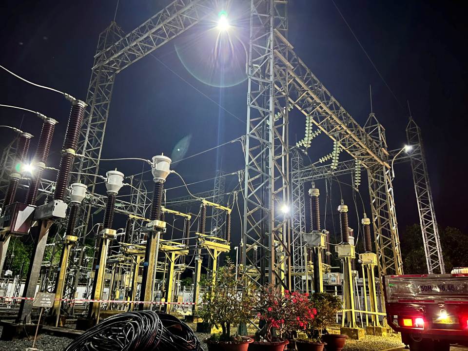 Công trình Cải tạo, nâng cấp Trạm 110/22kV Long Hòa, TP Cần Thơ đóng điện ngày 31.1.2026. Ảnh: EVNSPC
