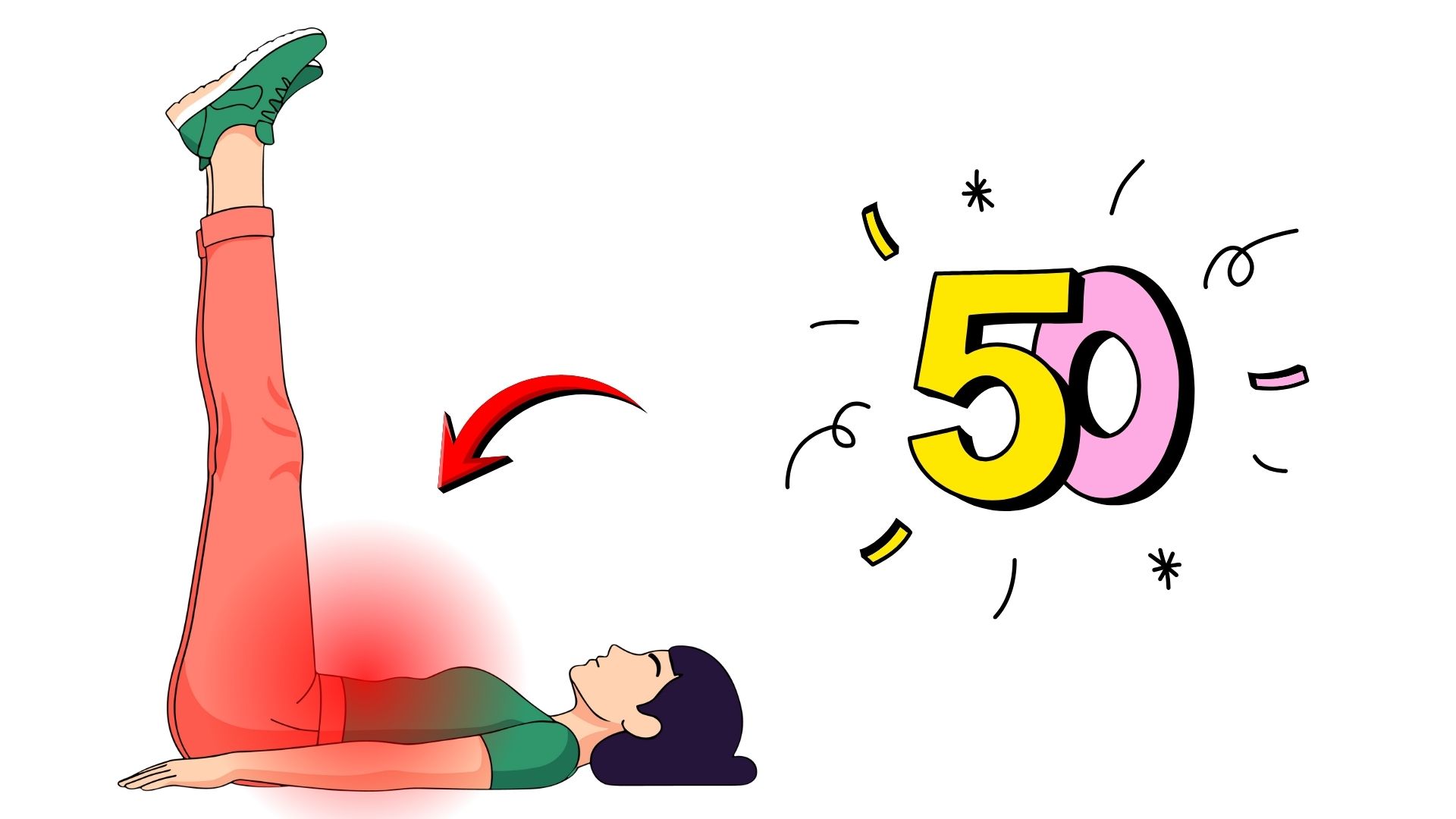 Slow leg lowering exercise helps reduce belly fat effectively. Graphics: Thanh Thanh