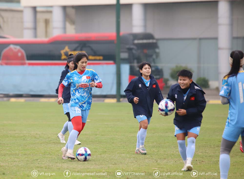 Vietnam women's team continues to increase training intensity towards the Asian tournament. Photo: VFF
