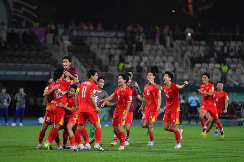 Rạng sáng 24.1.2026, U23 Việt Nam thắng U23 Hàn Quốc trên chấm luân lưu với tỷ số 7-6 (2 hiệp chính hòa 2-2) để giành hạng Ba giải bóng đá U23 châu Á năm 2026. Ảnh: VFF