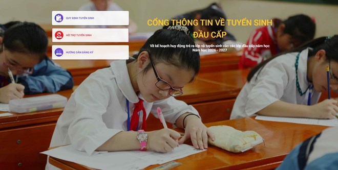 Hệ thống tuyển sinh đầu cấp sẽ mở từ hôm nay (3.2) để phụ huynh học sinh cập nhật, rà soát thông tin. Ảnh: Sở GDĐT TPHCM 