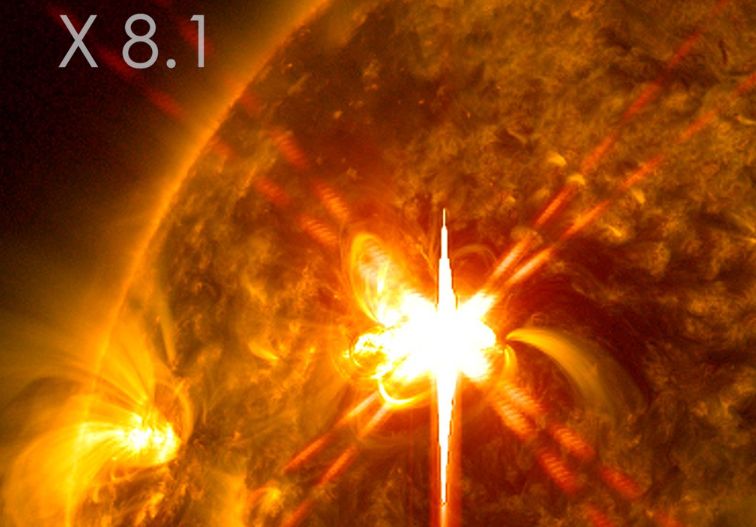 Level 8.1 solar storm appears on February 2. Photo: NASA