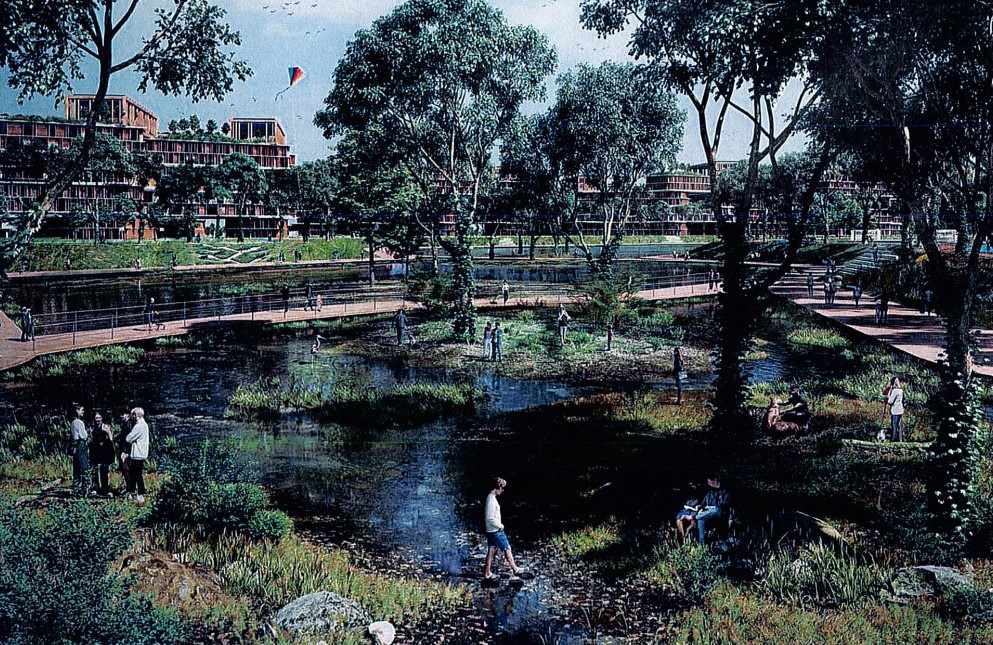 Phối cảnh khu công viên ngập nước.