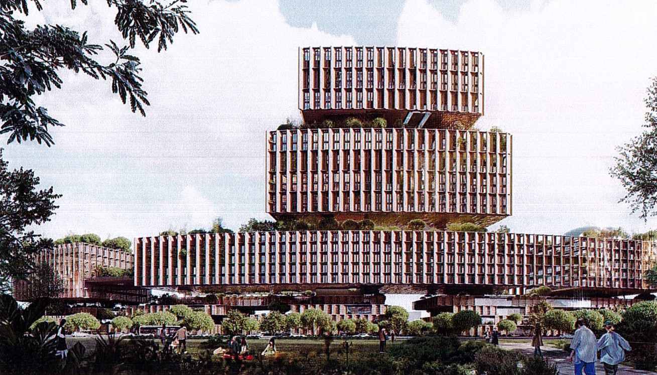 Architectural design perspective of Ho Chi Minh City Administrative Center in Thu Thiem. Photo: Ho Chi Minh City Architectural Research Center