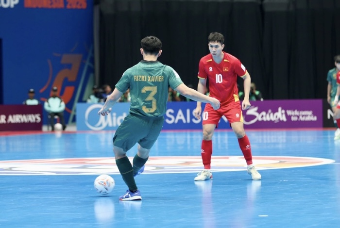 Vietnam futsal team faces Indonesia futsal team in the quarterfinals of the 2026 Asian Futsal Championship. Photo: VFF